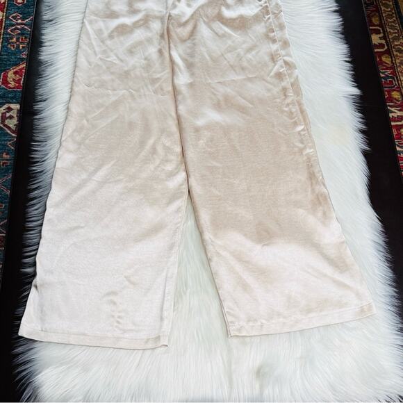 Princess Polly Champagne Satin Wide Leg Huxley Pants - Picture 8 of 8